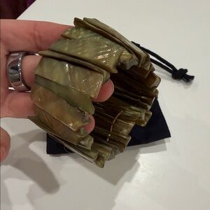 Chunky Green Shell Bracelet